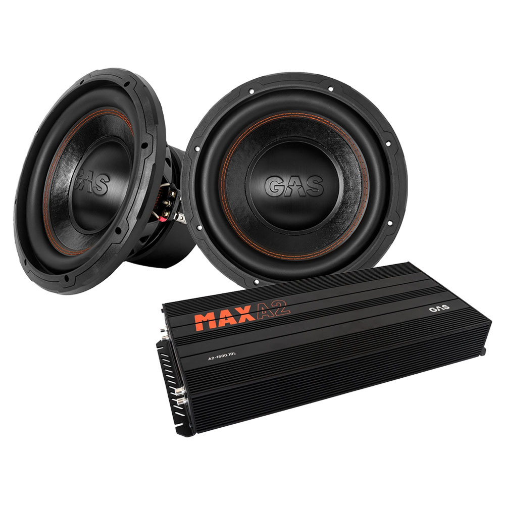 2-pak GAS MAD S3-10D2 & MAX A2-1500.1DL, basspakke