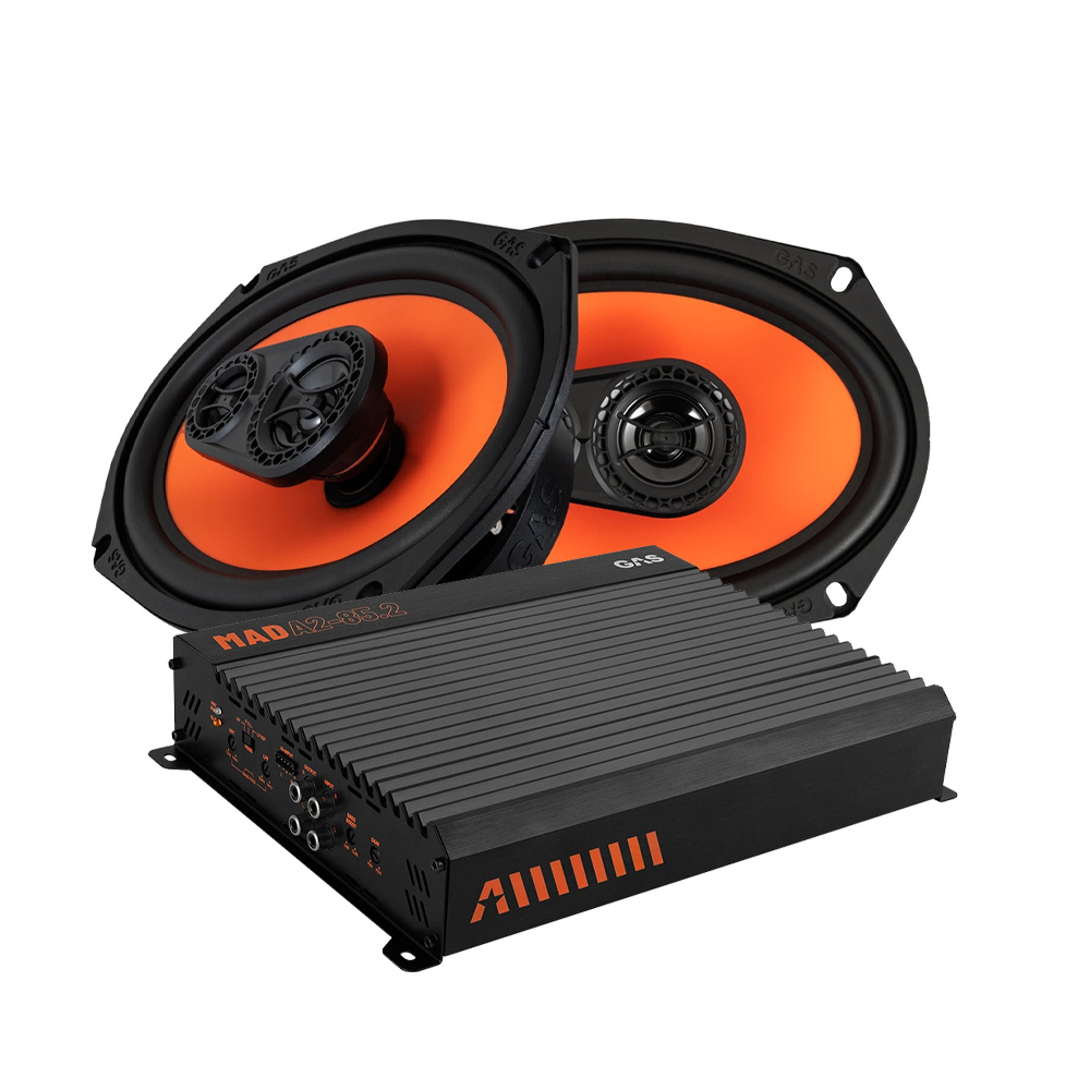 GAS MAD X2-694 koaxialhøjttalere & MAD A2-85.2, hatthyllepakke