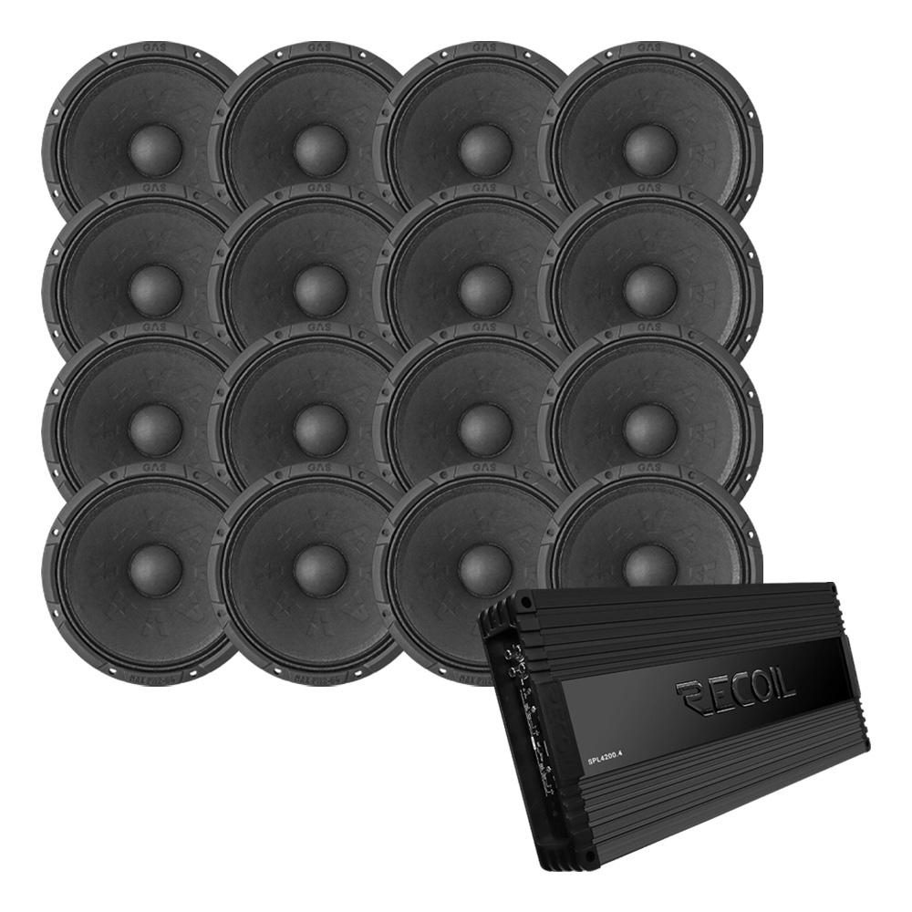 16-pack GAS MAX PM2-64 med Recoil SPL4200.4, SPL-pakke Large