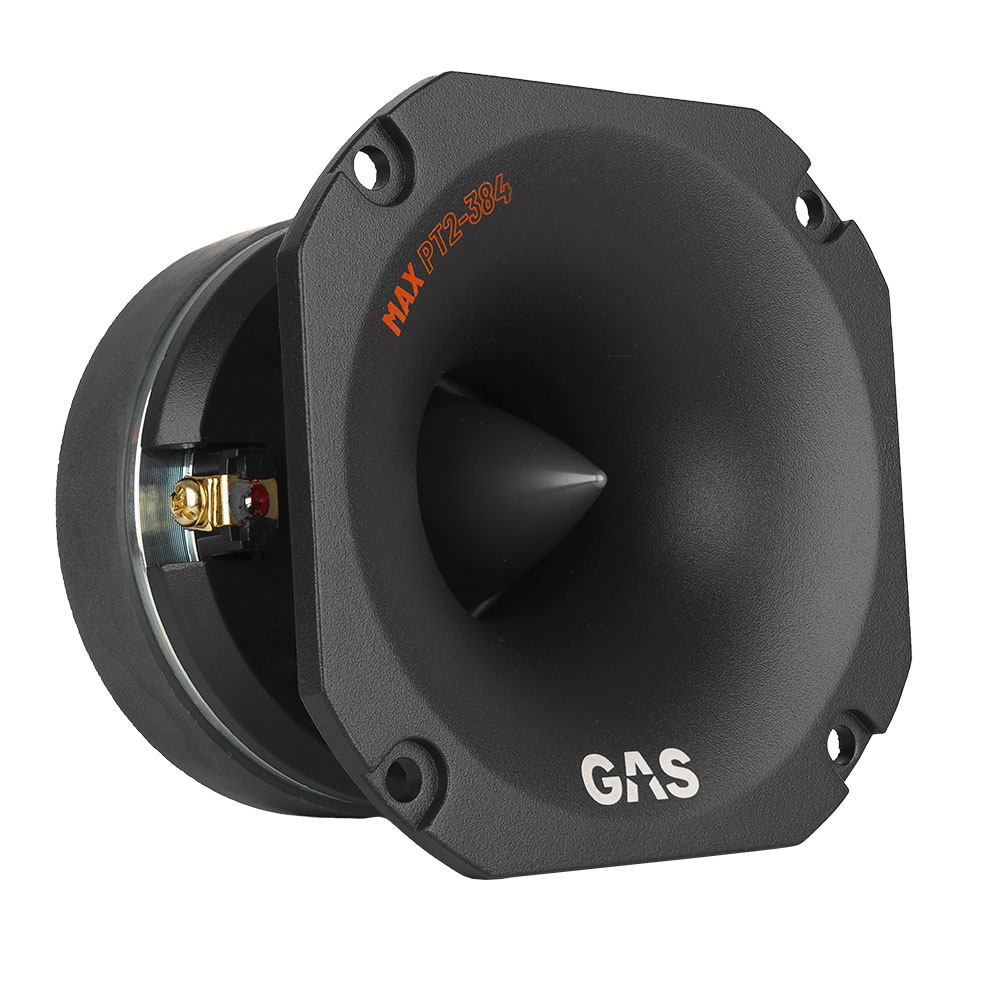 2-pak GAS MAX PT2-384 vanvittigt tunge horndiskanter, 4 Ohm