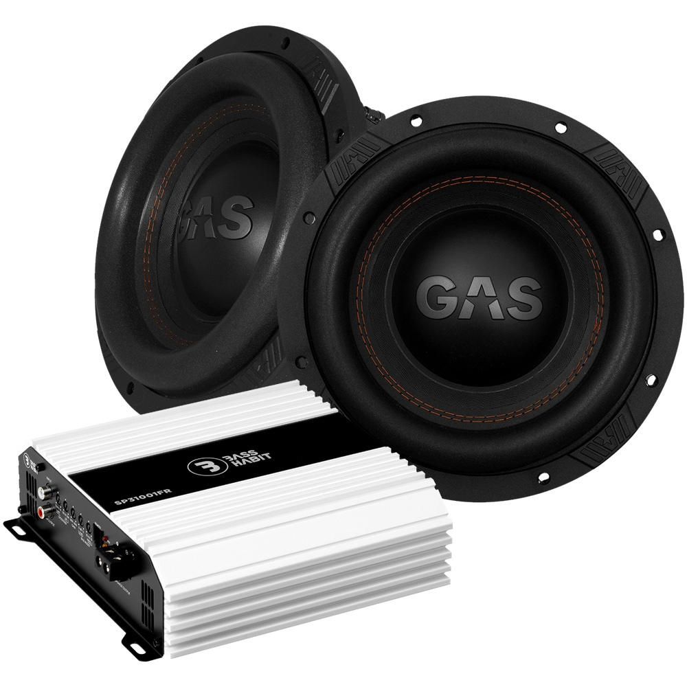 2-pak GAS MAX S1-10D1 med Bass Habit SP31001FR, 2x10 baspakke