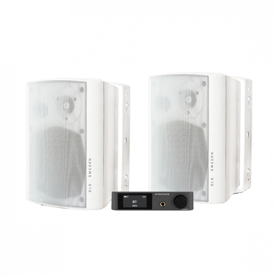 Dynavoice CA802BT & DLS MB5i udendørs højttalere, hvid