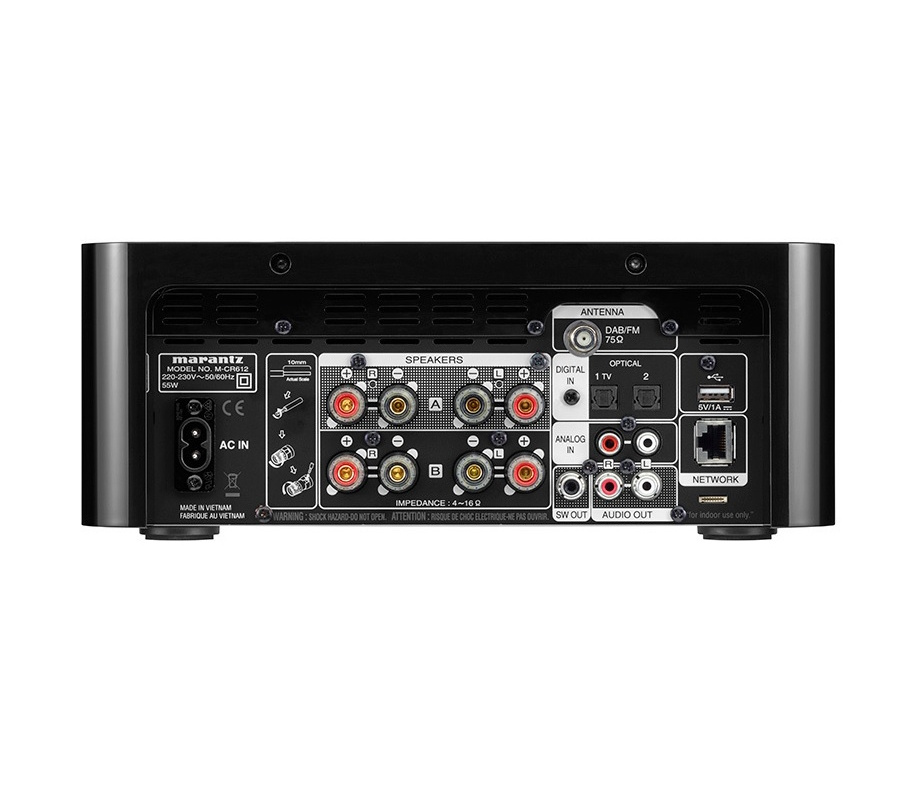 Marantz MCR-612 & Dynavoice DM-6 MKII Sorte Stereo Pakke Stativhøjttalere