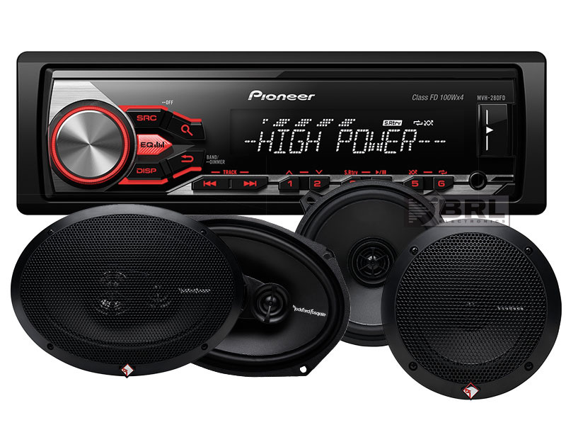 Pioneer MVH-280FD & Rockford Fosgate Prime-högtalare