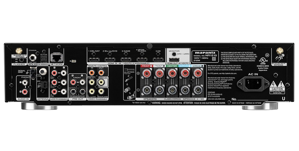 Marantz NR1510 & Magnat Monitor S10B 5.1 hemmabiopaket, svart