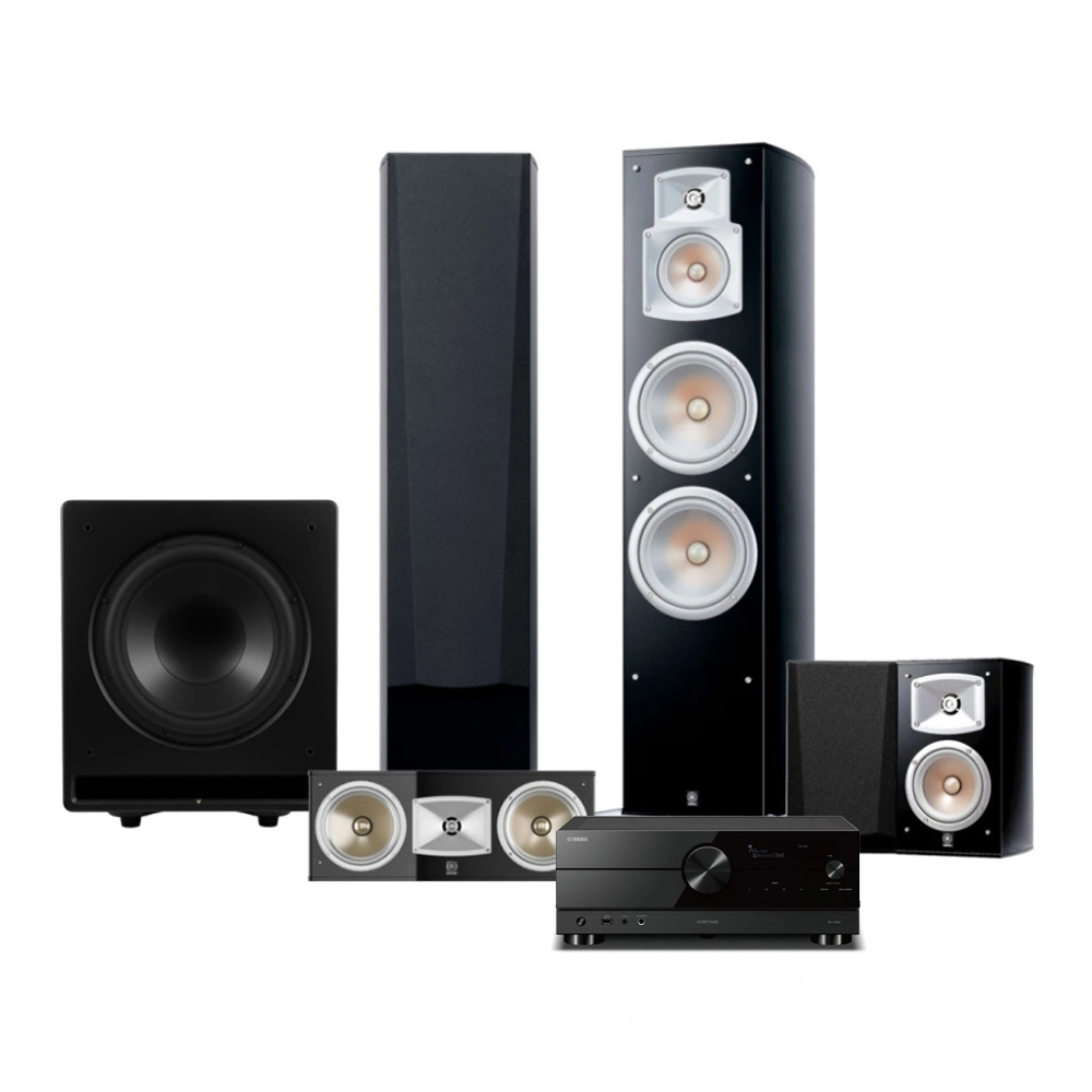 Yamaha NS-777 hjemmebiografpakke 5.1 med subwoofer og RX-A2A