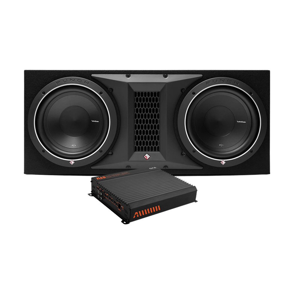 Rockford Fosgate P1-2X10 & GAS MAD A2-1200.1DFL, baspakke