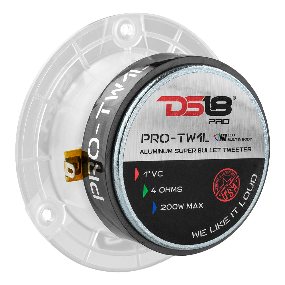 4-pack DS18 PRO-X6.4RGBCAP med PRO-TW1L, SPL-kit med RGB LED-belysning