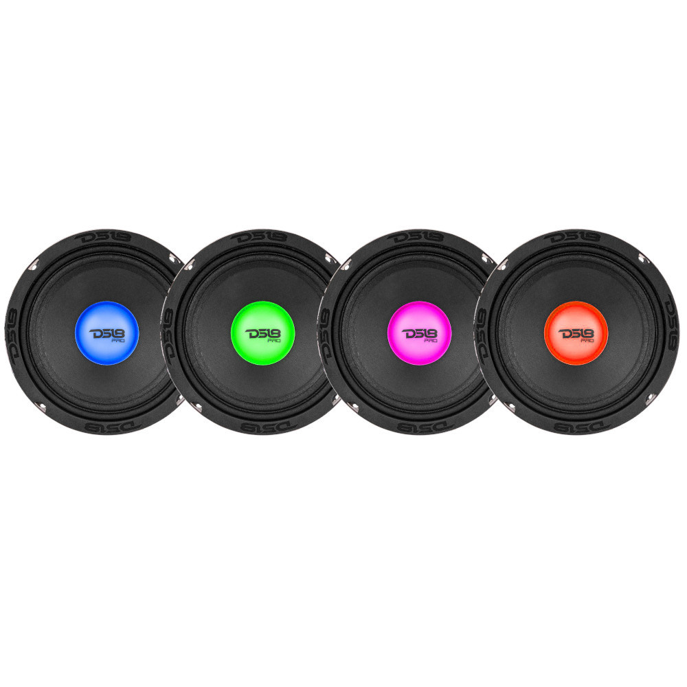 4-pack DS18 PRO-X6.4RGBCAP, 6.5 tommer midbass med RGB LED-belysning
