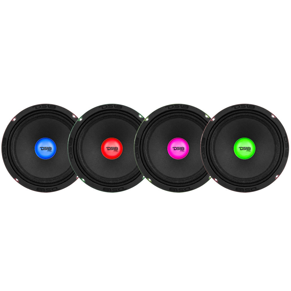 4-pack DS18 PRO-X8.4RGBCAP, 8 tommer midbass med RGB LED-belysning