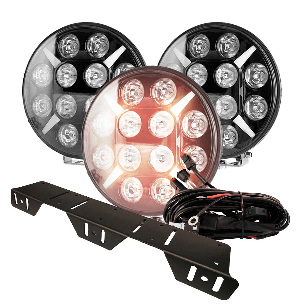 NIZLED Ekstralysesæt 3-pack R120DRL, 120W, med beslag og kabelstamme