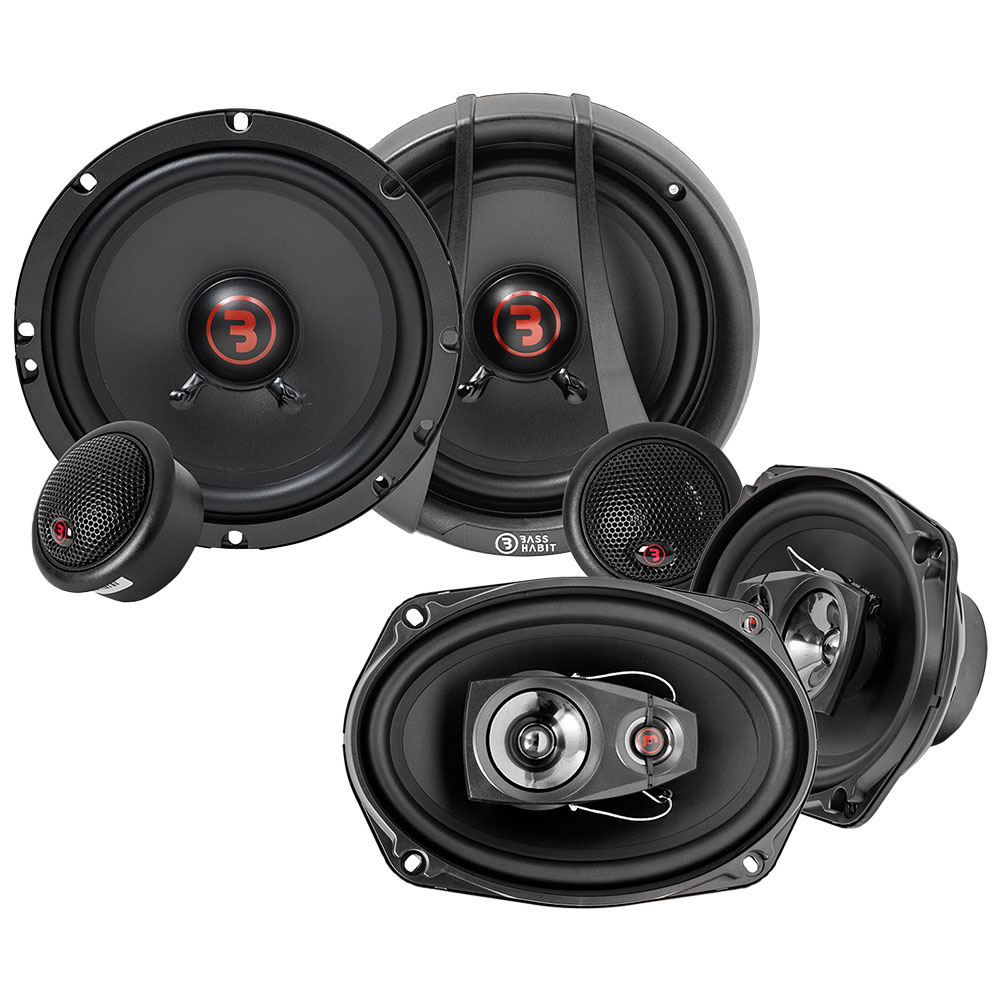 Bass Habit Rebel, for- og baghøjttalere