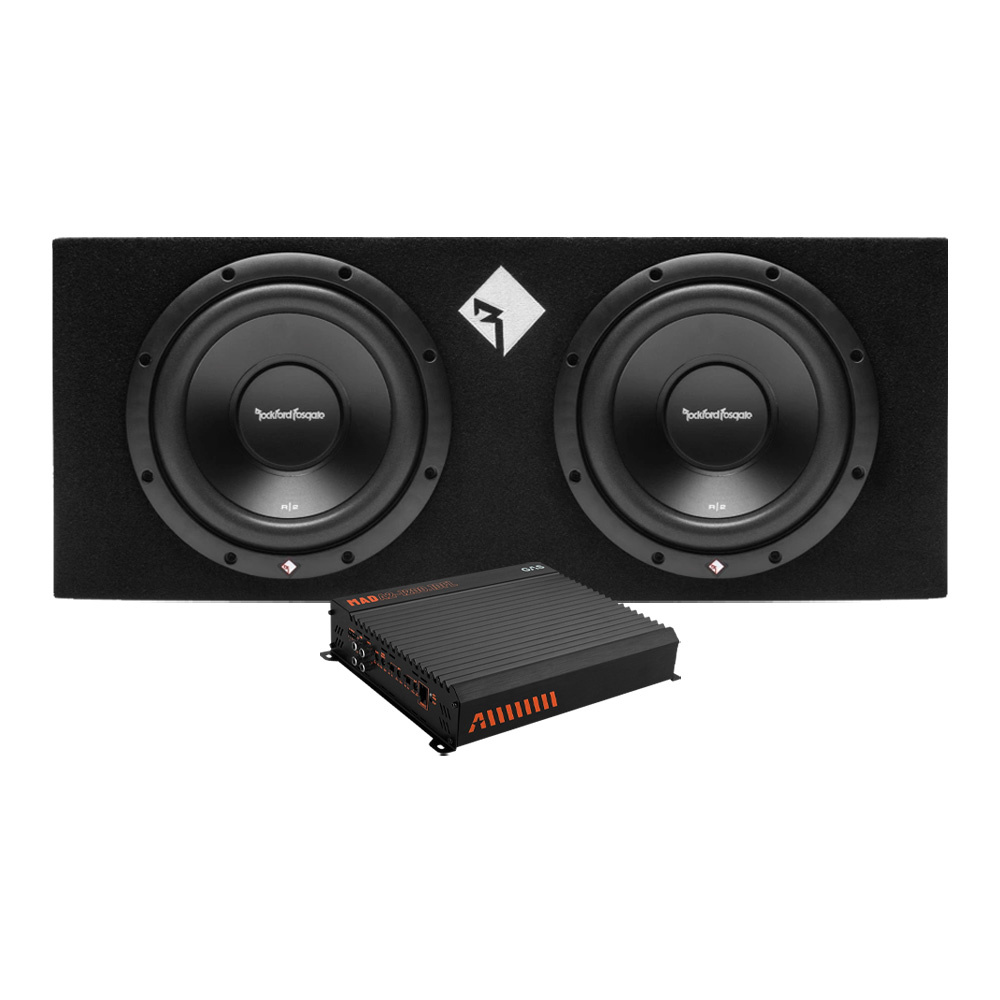 Rockford Fosgate R2-2X10 & GAS MAD A2-1200.1DFL, baspakke