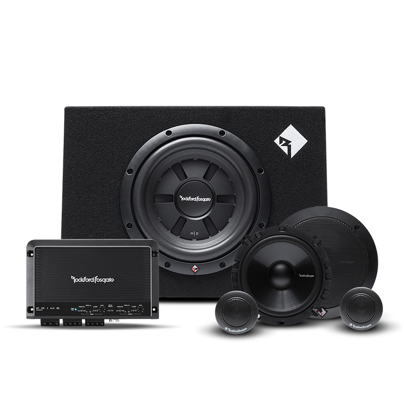 Rockford Fosgate R250X4 med R2S-1X10 baslåda og Prime-kitsystem