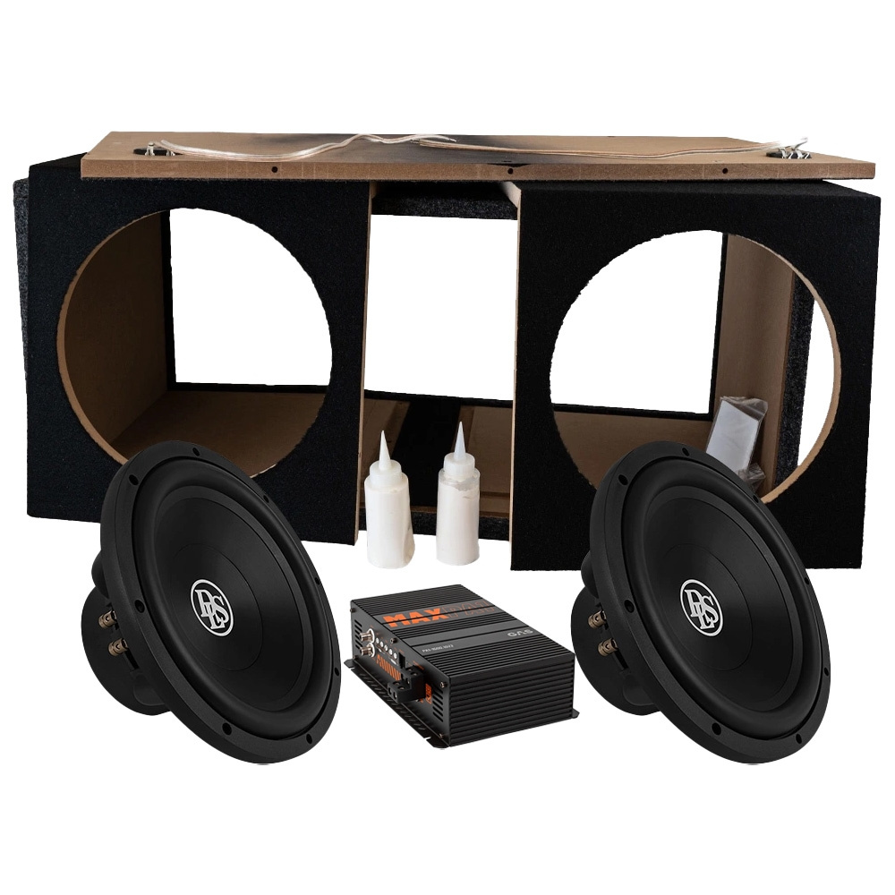 DLS Reference 2x12 tommers basboks i byggesæt med forstærker