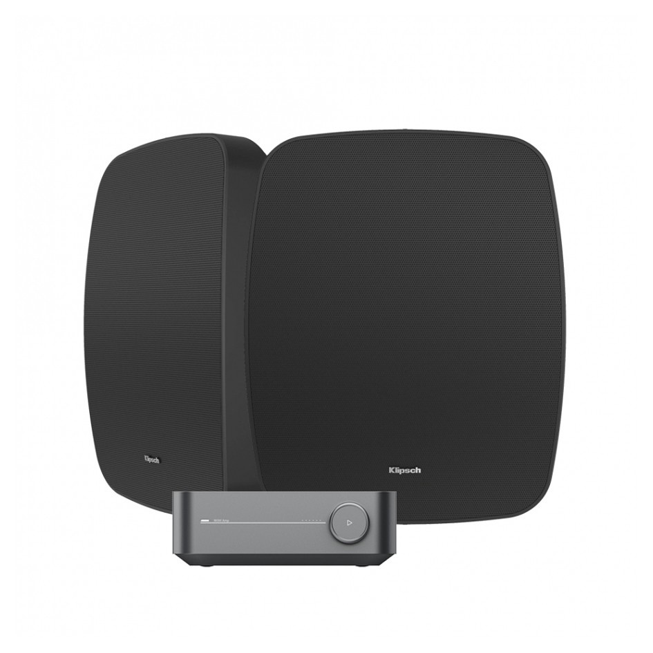 Wiim Amp Pro med Klipsch RSM-650, udendørspakke i sort