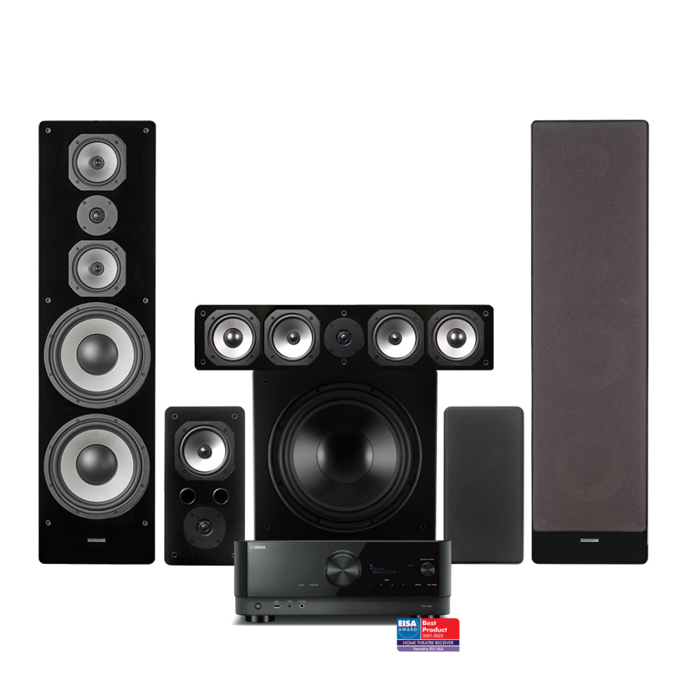 Yamaha RX-V6A & Dynavoice Challenger M-105 5.1 hjemmebiografpakke, sort