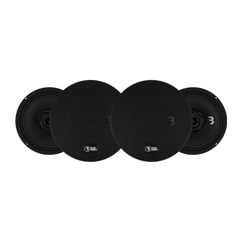 4-pak Bass Habit SPL Elite SE165CX, 6.5 tommers koaksialhøjttalere