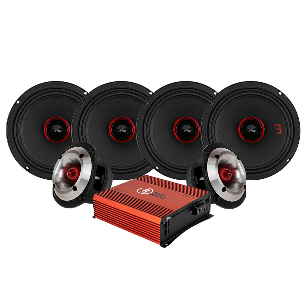Bass Habit SPL Elite SE2200M & SE245T SPL-pakke med forstærker, medium