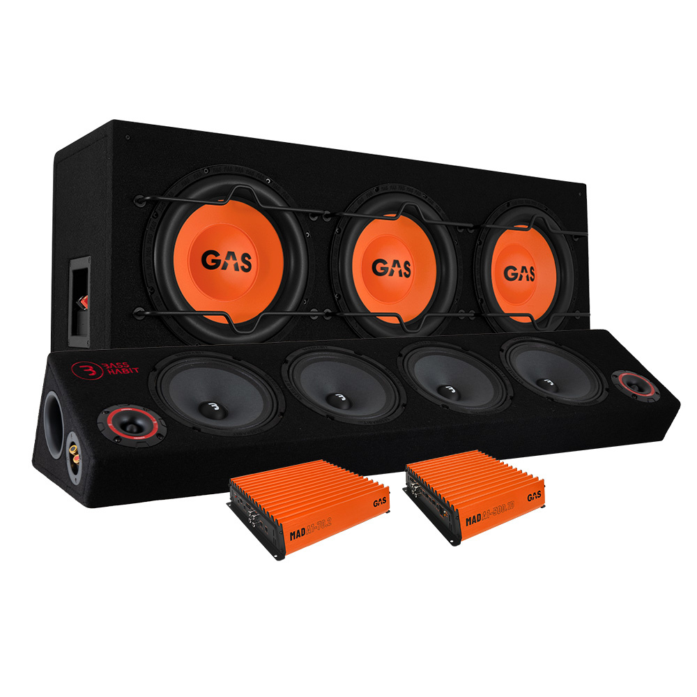 GAS MAD B1-310 basspakke & Play SPL84 raggarplanke med forstærker