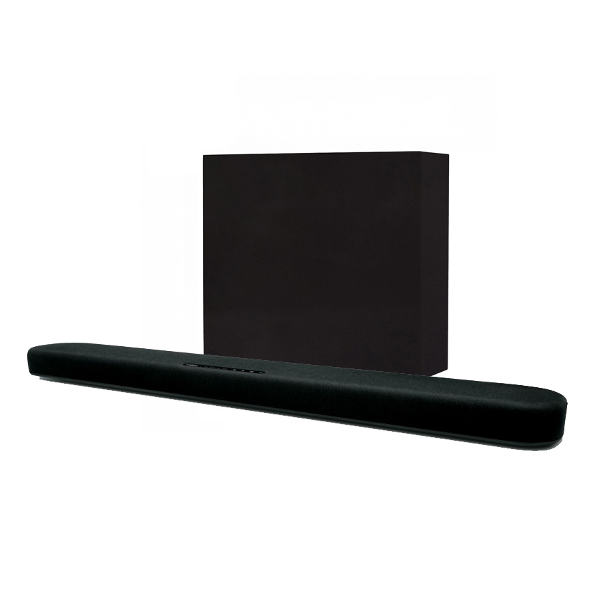 Yamaha SR-B20 & DLS Flatsub Midi 2.1 lydbarpakke, sort