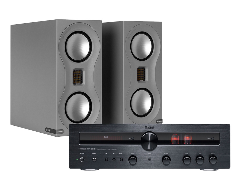 Magnat MR780 & Monitor Audio Studio grått, stereopaket