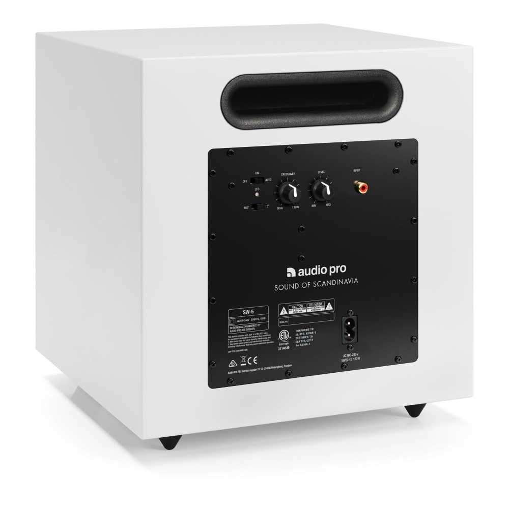 2-pak Audio Pro SW-5 aktiv subwoofer, hvid