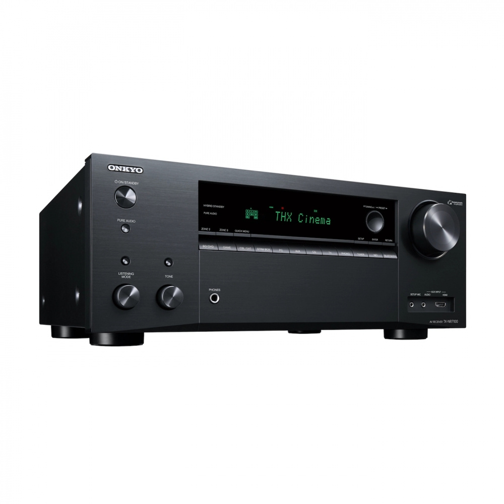 Onkyo TX-NR7100 med Dynavoice Challenger M-105 5.0 hjemmebiopakke, sort