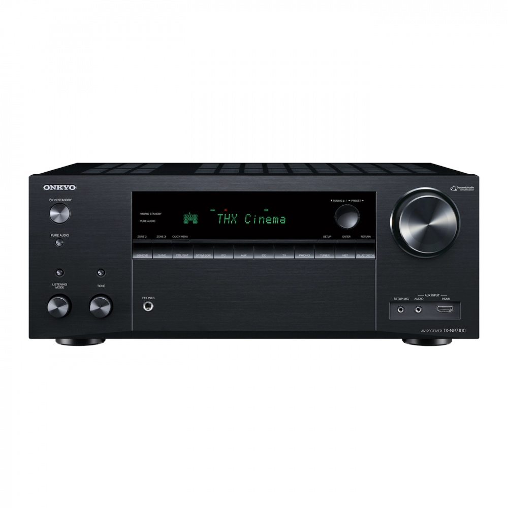 Onkyo TX-NR7100 med Dynavoice Challenger M-105 5.0 hjemmebiopakke, sort
