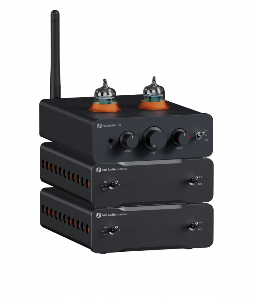 Fosi Audio P3 med dobbel V3 Mono, kompakt HiFi-stereopakke