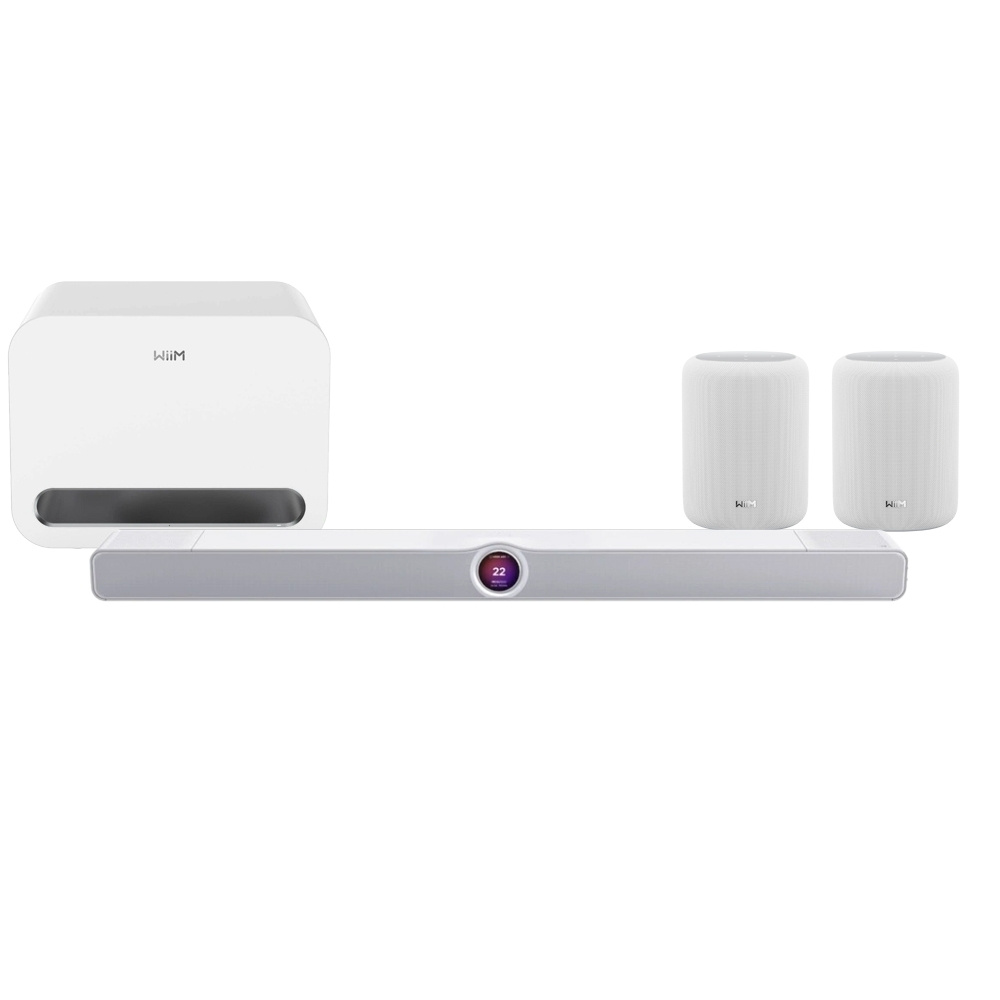 WiiM Bar surroundpakke med WiiM Sub Pro og Sound Lite, hvid