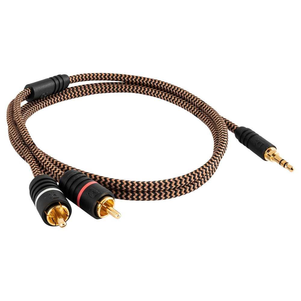 WiiM Mini med 1 meter 3,5 mm-2x RCA-kabel