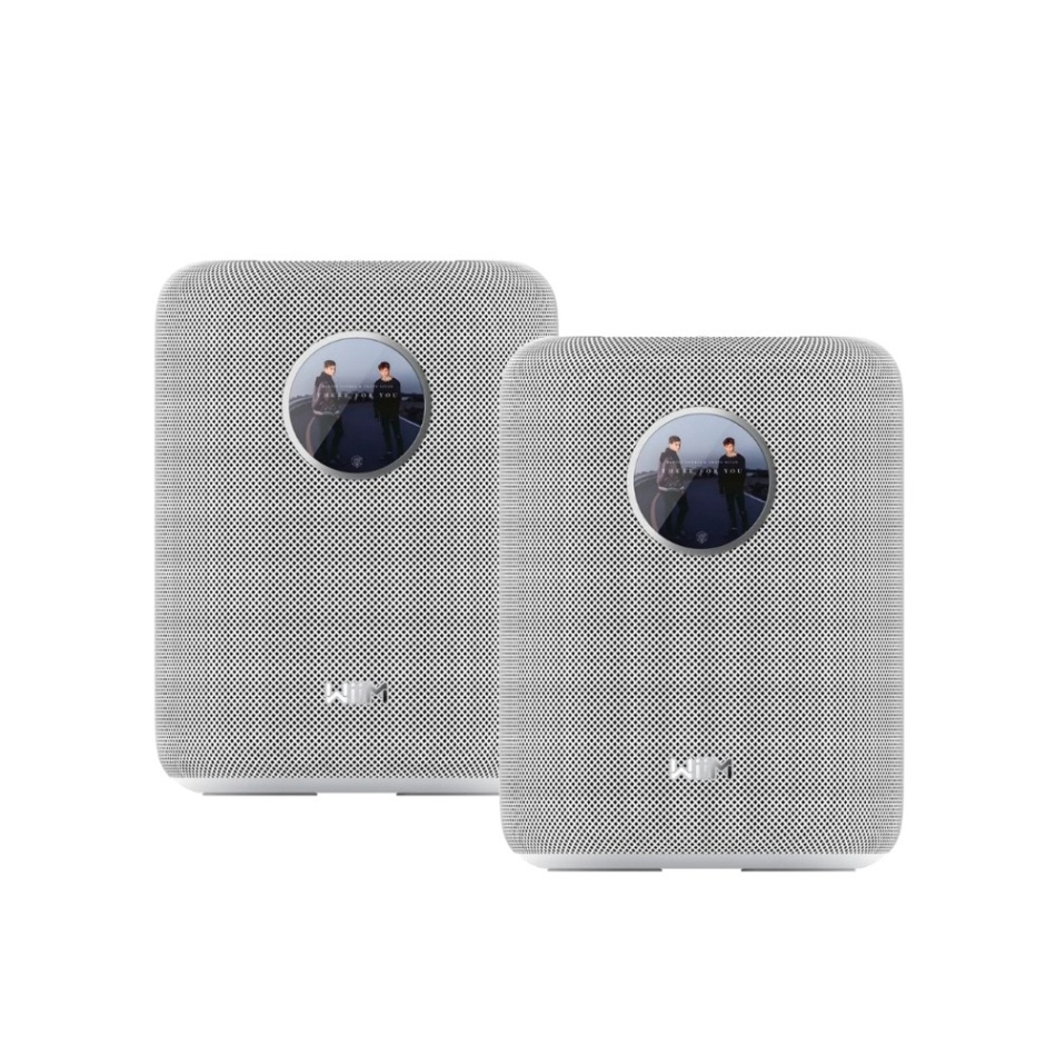 2-pak WiiM Sound smarte højttalere med skærm, hvid